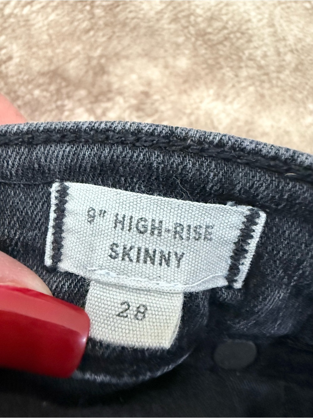 Madewell 9” High Rise Skinny Jeans Gray Raw Hem Button Fly Size 28 - Picture 4 of 11